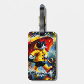 Fantasy Niedlich Cat Boots Regenschirm Gepäckanhänger (Rückseite vertikal)