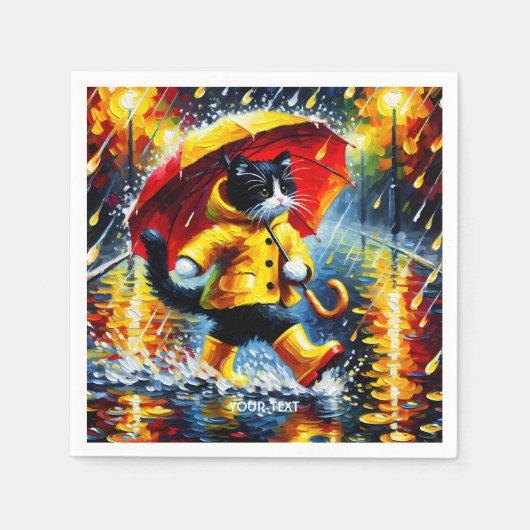 Fantasy Niedlich Cat Boots Regenschirm Serviette (Vorderseite)