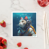 Fantasy Niedlich Cat Diver Serviette (Beispiel)