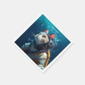 Fantasy Niedlich Cat Diver Serviette (Ecke)