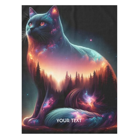 Fantasy Niedlich Cat Double Exposition Tischdecke (Vorderseite)