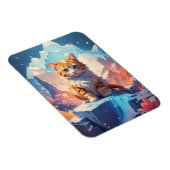 Fantasy Niedlich Cat Fire and Ice Art Magnet (Rechte Seite)