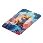 Fantasy Niedlich Cat Fire and Ice Art Magnet (Linke Seite)