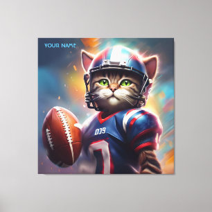 Fantasy Niedlich Cat Football Uniform Leinwanddruck