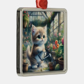 Fantasy Niedlich Cat Garden Blume Ornament Aus Metall (Rechts)