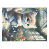 Fantasy Niedlich Cat Garden Blume Tischdecke (Vorderseite (Horizontal))