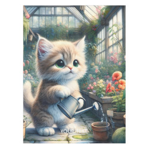 Fantasy Niedlich Cat Garden Blume Tischdecke