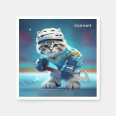 Fantasy Niedlich Cat Hockey Uniform Serviette (Vorderseite)