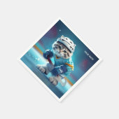 Fantasy Niedlich Cat Hockey Uniform Serviette (Ecke)