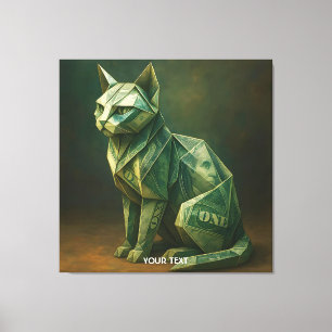 Fantasy Niedlich Cat Money Origami Leinwanddruck