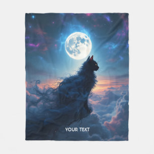Fantasy Niedlich Cat Moon Wolken Fleecedecke
