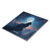 Fantasy Niedlich Cat Moon Wolken Fliese (Seite)