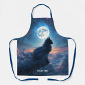 Fantasy Niedlich Cat Moon Wolken Schürze (Vorderseite)