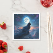Fantasy Niedlich Cat Moon Wolken Serviette (Beispiel)