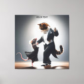 Fantasy Niedlich Cat Mouse Tango Leinwanddruck (Vorderseite)
