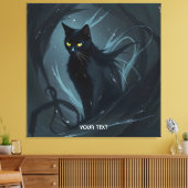 Fantasy Niedlich Cat Night Black Leinwanddruck (Insitu (Wohnzimmer))