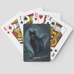 Fantasy Niedlich Cat Night Black Spielkarten