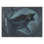 Fantasy Niedlich Cat Night Black Tischdecke (Vorderseite (Horizontal))