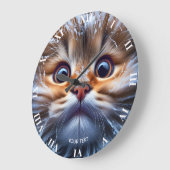 Fantasy Niedlich Cat Snow Snowflake Große Wanduhr (Winkel)