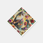 Fantasy Niedlich Cat Stached Glass Serviette (Ecke)