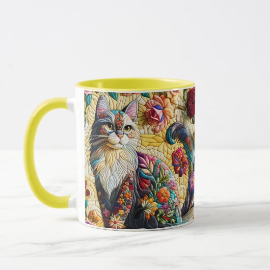 Fantasy Niedlich Cat Stached Glass Tasse (Links)