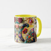 Fantasy Niedlich Cat Stached Glass Tasse (VorderseiteRechts)