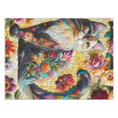 Fantasy Niedlich Cat Stached Glass Tischdecke (Vorderseite (Horizontal))