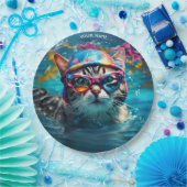 Fantasy Niedlich Cat Swimming Pool Pappteller (Party)