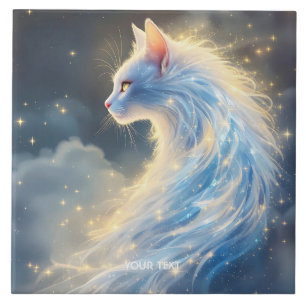 Fantasy Niedlich Cat Water Stars Fliese