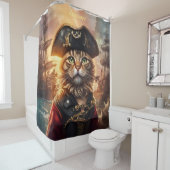 Fantasy Niedlich Chat Pirate Hat Duschvorhang (Beispiel)