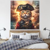 Fantasy Niedlich Chat Pirate Hat Leinwanddruck (Insitu (Schlafzimmer))