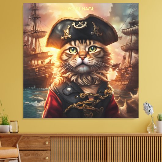 Fantasy Niedlich Chat Pirate Hat Leinwanddruck (Insitu (Wohnzimmer))