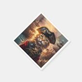 Fantasy Niedlich Chat Pirate Hat Serviette (Ecke)