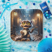 Fantasy Niedlich Chat Playing Banjo Pappteller (Party)