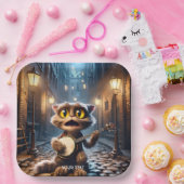 Fantasy Niedlich Chat Playing Banjo Pappteller (Party)