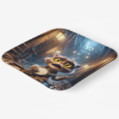 Fantasy Niedlich Chat Playing Banjo Pappteller (Gewinkelt)