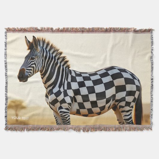 Fantasy Niedlich Checked White Zebra Decke (Vorderseite)