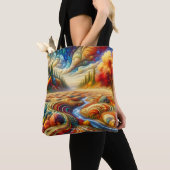 Fantasy Niedlich Checkered Surreal Landschaft Tasche (Von Nahem)