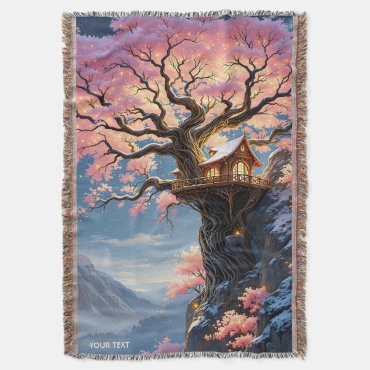 Fantasy Niedlich Cherry Blossom Trem Decke (Vorderseite Vertikal)
