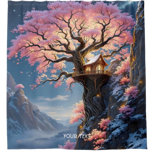 Fantasy Niedlich Cherry Blossom Trem Duschvorhang (Vorderseite)