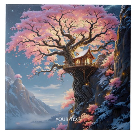 Fantasy Niedlich Cherry Blossom Trem Fliese (Vorderseite)