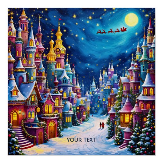 Fantasy Niedlich Christmas Eve Town Poster (Vorderseite)