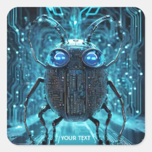 Fantasy Niedlich Circuit Board Bug Quadratischer Aufkleber