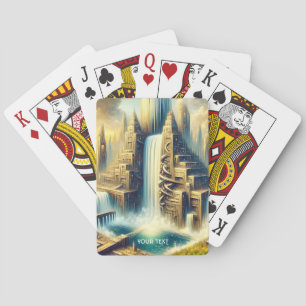 Fantasy Niedlich City Colossal Wasserfall Spielkarten