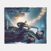 Fantasy Niedlich City Music Man Fleecedecke (Vorderseite (Horizontal))