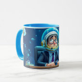 Fantasy Niedlich Clerk Unterwasserhelm Tasse (Vorderseite Links)