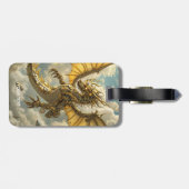 Fantasy Niedlich Clockwork Dragon Skies Gepäckanhänger (Rückseite horizontal)
