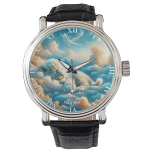 Fantasy Niedlich Clouds Baby Lion Armbanduhr