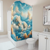 Fantasy Niedlich Clouds Baby Lion Duschvorhang (Beispiel)