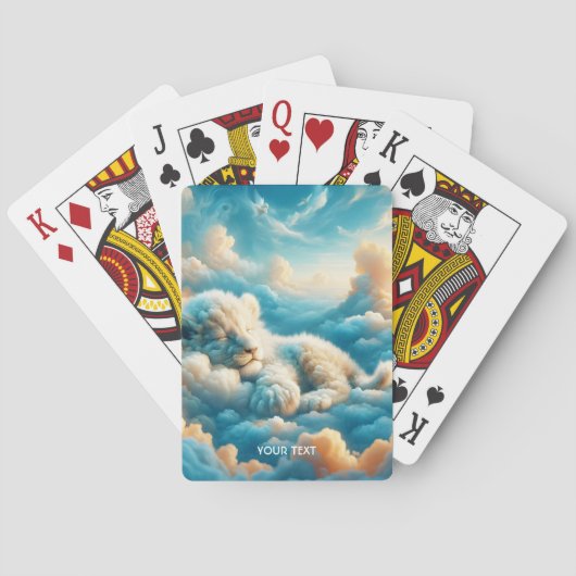 Fantasy Niedlich Clouds Baby Lion Spielkarten (Rückseite)